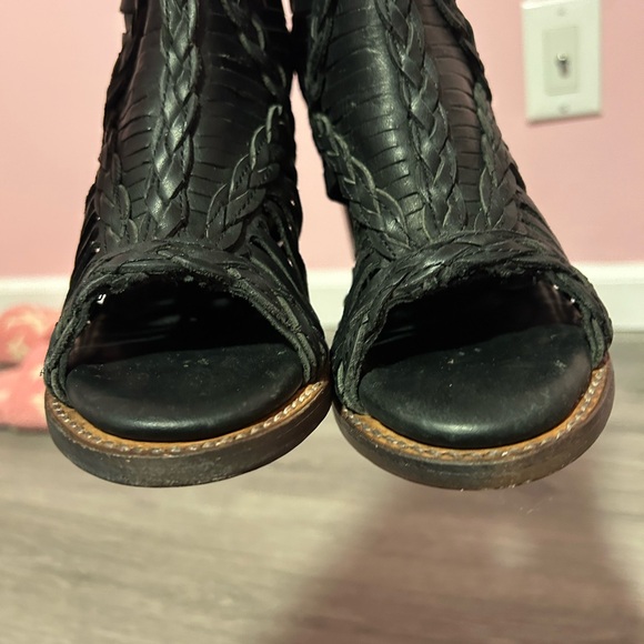 Freebird Black Braided Heeled Boots - Picture 7 of 8